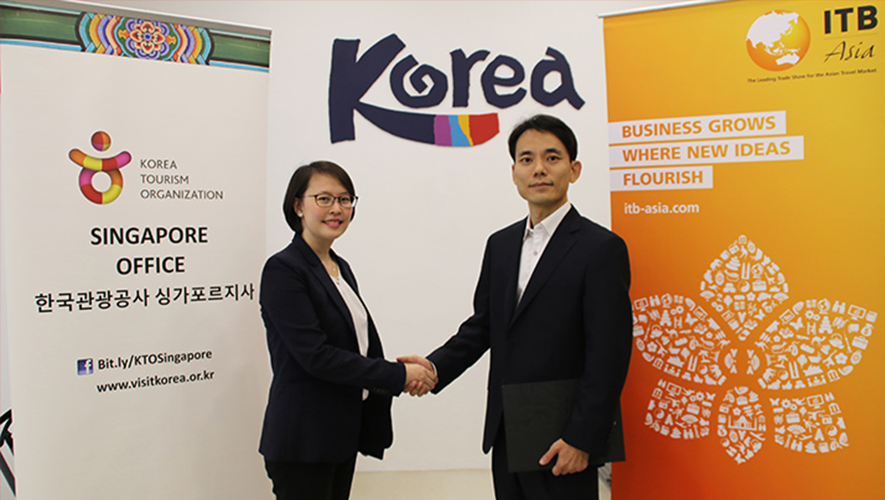 Executive Director Katrina Leung with Korean Tourism Organisation Director Yoon Seung Hwan