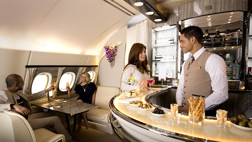 Emirates' A380 on-board lounge