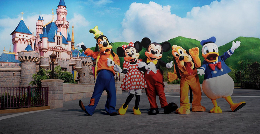 Mickey Mouse and friends at Hong Kong's Disneyland